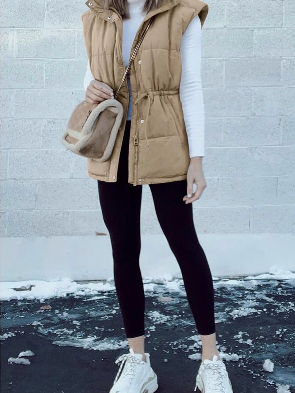 Tan Puffer Vest